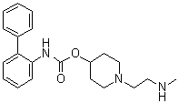 Biphenyl-2-ylcarbamic acid 1-[2-(methylamino)ethyl]piperidin-4-yl ester molecular structure (CAS 743460-48-2)