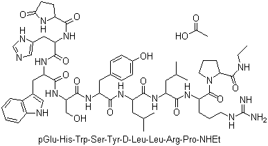 Leuprorelin acetate molecular structure (CAS 74381-53-6)