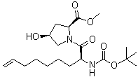 (4S)-1-[(2S)-2-[[叔丁氧羰基]氨基]-1-氧代-8-壬烯基]-4-羟基-L-脯氨酸甲酯分子结构 (CAS 744250-68-8)