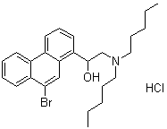 9-溴-alpha-[(二戊基氨基)甲基]-1-菲甲醇盐酸盐分子结构 (CAS 7467-94-9)