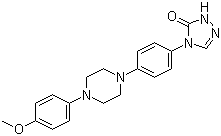 structure of CAS# 74853-07-9, 2,4-Dihydro-4-[4-[4-(4-methoxyphenyl)piperazin-1-yl]phenyl]-3H-1,2,4-triazol-3-one