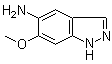 结构式 CAS# 749223-61-8, 6-甲氧基-1H-吲唑-5-胺