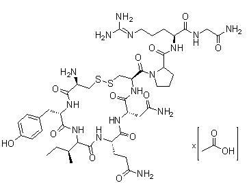structure of CAS# 74927-14-3, 8-L-Arginineoxytocin acetate (salt)