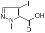 结构式 CAS# 75092-30-7, 4-碘-1-甲基-1H-吡唑-5-羧酸