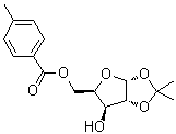 结构式 CAS# 75096-60-5, 1,2-O-(异丙亚基)-alpha-D-呋喃木糖 5-(4-甲基苯甲酸酯)