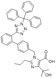 4-(1-羟基-1-甲基乙基)-2-丙基-1-[[2'-[2-(三苯基甲基)-2H-四唑-5-基][1,1'-联苯]-4-基]甲基]-1H-咪唑-5-羧酸分子结构 (CAS 752179-89-8)
