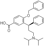 3-[(1R)-3-[Bis(1-methylethyl)amino]-1-phenylpropyl]-4-(phenylmethoxy)benzoic acid molecular structure (CAS 754159-68-7)