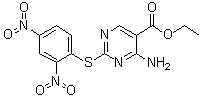 4-氨基-2-[(2,4-二硝基苯基)硫基]-5-嘧啶羧酸乙酯分子结构 (CAS 75464-92-5)
