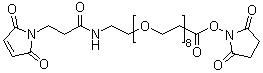 N-[27-[(2,5-Dioxo-1-pyrrolidinyl)oxy]-27-oxo-3,6,9,12,15,18,21,24-octaoxaheptacos-1-yl]-2,5-dihydro-2,5-dioxo-1H-pyrrole-1-propanamide molecular structure (CAS 756525-93-6)