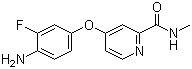 结构式 CAS# 757251-39-1, 4-(4-氨基-3-氟苯氧基)-N-甲基吡啶-2-甲酰胺