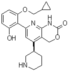 7-[2-(Cyclopropylmethoxy)-6-hydroxyphenyl]-1,4-dihydro-5-(3R)-3-piperidinyl-2H-pyrido[2,3-d][1,3]oxazin-2-one molecular structure (CAS 758683-21-5)
