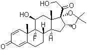structure of CAS# 76-25-5, Triamcinolone acetonide;9a-Fluoro-11b,16a,17a,21-tetrahydroxy-1,4-pregnadiene-3,20-dione 16,17-acetonide; 9a-Fluoro-16a-hydroxyprednisolone 16a,17a-acetonide