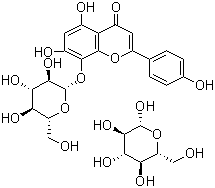 结构式 CAS# 76135-82-5, 牡荆素葡萄糖苷