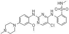2-[[5-Chloro-2-[[2-methoxy-4-(4-methyl-1-piperazinyl)phenyl]amino]-4-pyrimidinyl]amino]-N-methylbenzenesulfonamide molecular structure (CAS 761438-38-4)