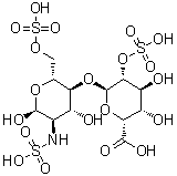 2-脱氧-2-(磺基氨基)-4-O-(2-O-磺基-alpha-L-吡喃艾杜糖基)-alpha-D-吡喃葡萄糖 6-(硫酸氢酯)分子结构 (CAS 76149-63-8)