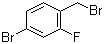 structure of CAS# 76283-09-5, 4-Bromo-2-fluorobenzyl bromide;2-Fluoro-4-bromo-benzyl bromide; 4-Bromo-1-(bromomethyl)-2-fluoro-benzene