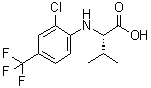 N-[2-氯-4-(三氟甲基)苯基]缬氨酸分子结构 (CAS 76338-73-3)