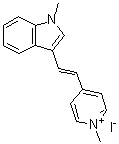 1-甲基-4-[2-(1-甲基-1H-吲哚-3-基)乙烯基]吡啶鎓碘化物分子结构 (CAS 76384-55-9)