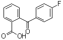 structure of CAS# 7649-92-5, 2-(4-Fluorobenzoyl)benzoic acid;2-(4-Fluorophenylcarbonyl)benzoic acid; 2-(p-Fluorobenzoyl)benzoic acid; NSC 111165; o-(p-Fluorobenzoyl)benzoic acid
