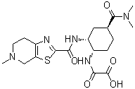 structure of CAS# 767625-11-6, [[(1S,2R,4S)-4-[(Dimethylamino)carbonyl]-2-[[(4,5,6,7-tetrahydro-5-methylthiazolo[5,4-c]pyridin-2-yl)carbonyl]amino]cyclohexyl]amino]oxoacetic acid