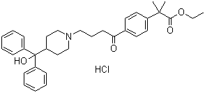 Ethyl 4-{4-[4-(hydroxydiphenylmethyl)-1-piperidinyl]-1-oxobutyl}-alpha,alpha-dimethylbenzeneacetate hydrochloride molecular structure (CAS 76811-96-6)