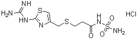3-[[[2-[(Aminoiminomethyl)amino]-4-thiazolyl]methyl]thio]-N-(aminosulfonyl)propanamide monohydrochloride molecular structure (CAS 76824-17-4)