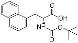 结构式 CAS# 76932-48-4, Boc-3-(1-萘基)-D-丙氨酸; N-叔丁氧羰基-1-萘基-D-丙氨酸