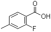 2-氟-4-甲基苯甲酸分子结构 (CAS 7697-23-6)