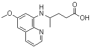 结构式 CAS# 77229-68-6, 8-(3-羧基-1-甲基丙基氨基)-6-甲氧基喹啉