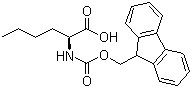 结构式 CAS# 77284-32-3, N-Fmoc-L-正亮氨酸; (S)-2-(9H-芴甲氧羰基氨基)己酸