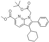 3-Cyclohexyl-6-(methoxycarbonyl)-2-phenyl-1H-pyrrolo[2,3-b]pyridine-1-acetic acid 1,1-dimethylethyl ester molecular structure (CAS 774213-94-4)