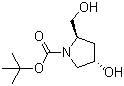 结构式 CAS# 77450-03-4, (2R,4S)-4-羟基-2-(羟甲基)-1-吡咯烷羧酸叔丁酯