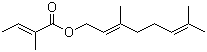 structure of CAS# 7785-33-3, Geranyl tiglate;(E)-3,7-Dimethyl-2,6-octadienyl 2-methylcrotonate; (E,E)-2-Methyl-2-butenoic acid 3,7-dimethyl-2,6-octadienyl ester