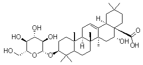 结构式 CAS# 78285-90-2, 早莲苷 A; 刺囊酸-3-O-葡糖苷