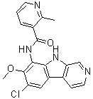 structure of CAS# 783348-36-7, N-(6-Chloro-7-methoxy-9H-pyrido[3,4-b]indol-8-yl)-2-methyl-3-pyridinecarboxamide;ML 120B; MLN 120B