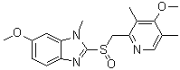 structure of CAS# 784143-42-6, 6-Methoxy-2-[[(4-methoxy-3,5-dimethyl-2-pyridinyl)methyl]sulfinyl]-1-methyl-1H-benzimidazole