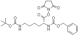 结构式 CAS# 78603-23-3, N6-[叔丁氧羰基]-N2-[苄氧羰基]-D-赖氨酸琥珀酰亚胺基酯
