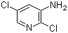 结构式 CAS# 78607-32-6, 2,5-二氯吡啶-3-胺; 3-氨基-2,5-二氯吡啶