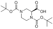 structure of CAS# 788799-69-9, (S)-1,4-Bis(tert-butoxycarbonyl)piperazine-2-carboxylic acid