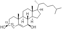 Cholesterol-3,4-13C2 molecular structure (CAS 78887-48-6)