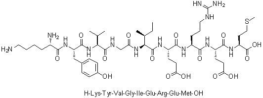 L-Lysyl-L-tyrosyl-L-valylglycyl-L-isoleucyl-L-alpha-glutamyl-L-arginyl-L-alpha-glutamyl-L-methionine molecular structure (CAS 790726-30-6)