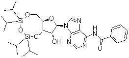 N-苯甲酰基-3',5'-O-[1,1,3,3-四异丙基-1,3-二硅氧烷二基]腺苷分子结构 (CAS 79154-57-7)