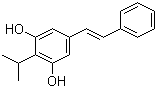 structure of CAS# 79338-84-4, (E)-2-(1-Methylethyl)-5-(2-phenylethenyl)-1,3-benzenediol;5-[(E)-2-phenylethenyl]-2-propan-2-ylbenzene-1,3-diol