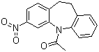 structure of CAS# 79752-03-7, 1-(3-Nitro-10,11-dihydro-5H-dibenzo[b,f]azepin-5-yl)ethanone