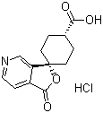 cis-1'-Oxo-spiro[cyclohexane-1,3'(1'H)-furo[3,4-c]pyridine]-4-carboxylic acid hydrochloride molecular structure (CAS 799773-96-9)