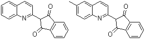 结构式 CAS# 8003-22-3, 溶剂黄 33; 2-(2-喹啉基)-1H-茚-1,3(2H)-二酮与 2-(6-甲基-2-喹啉基)-1H-茚-1,3(2H)-二酮混合物