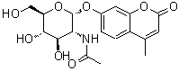 structure of CAS# 80265-04-9, 7-[[2-(Acetylamino)-2-deoxy-alpha-D-glucopyranosyl]oxy]-4-methyl-2H-1-benzopyran-2-one