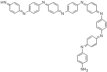 N-[4-[[4-[[4-[(4-Aminophenyl)imino]-2,5-cyclohexadien-1-ylidene]amino]phenyl]imino]-2,5-cyclohexadien-1-ylidene]-N'-[4-[[4-[(4-imino-2,5-cyclohexadien-1-ylidene)amino]phenyl]imino]-2,5-cyclohexadien-1-ylidene]-1,4-benzenediamine molecular structure (CAS 80316-29-6)