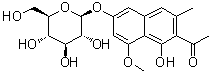 1-[6-(beta-D-Glucopyranosyloxy)-1-hydroxy-8-methoxy-3-methyl-2-naphthalenyl]ethanone molecular structure (CAS 80358-06-1)