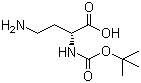 结构式 CAS# 80445-78-9, 叔丁氧羰基-D-2,4-二氨基丁酸